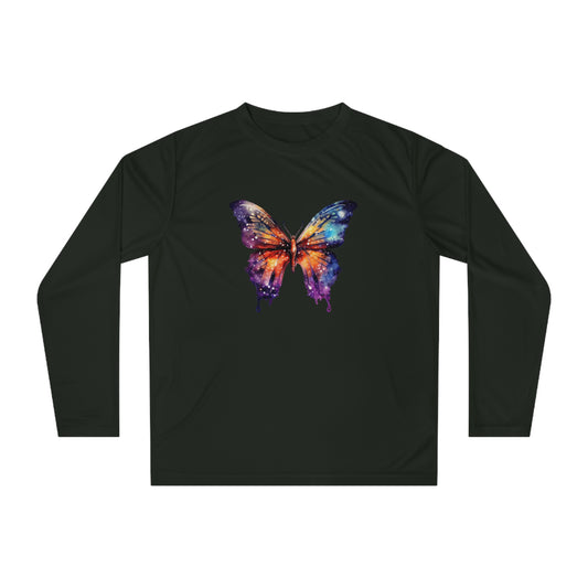 Galaxy Butterfly Long Sleeve Shirt for Nature Lovers, Perfect for Workouts, Casual Wear, Summer Festivals, Gifts