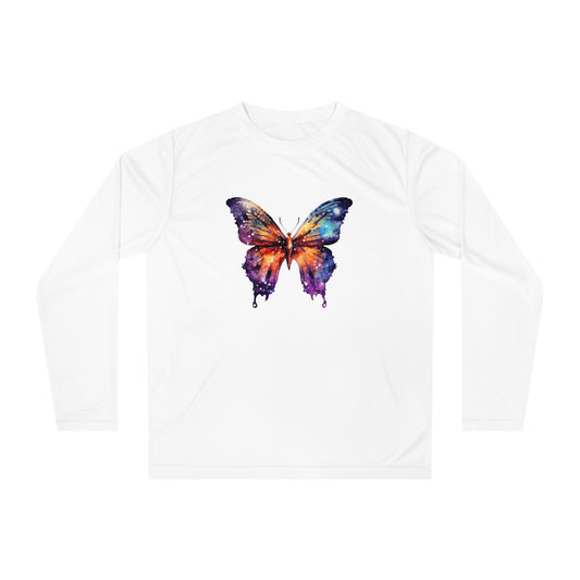 Galaxy Butterfly Long Sleeve Shirt for Nature Lovers, Perfect for Workouts, Casual Wear, Summer Festivals, Gifts