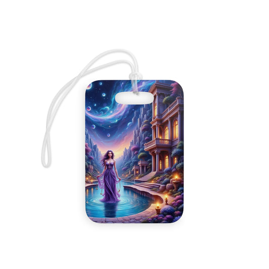 Mystical Libra, Luggage Tags with Enchanting Nightscape Design, Unique Travel Accessory, Gift for Travelers, Personalized Bag Tags, Vacation Essentials