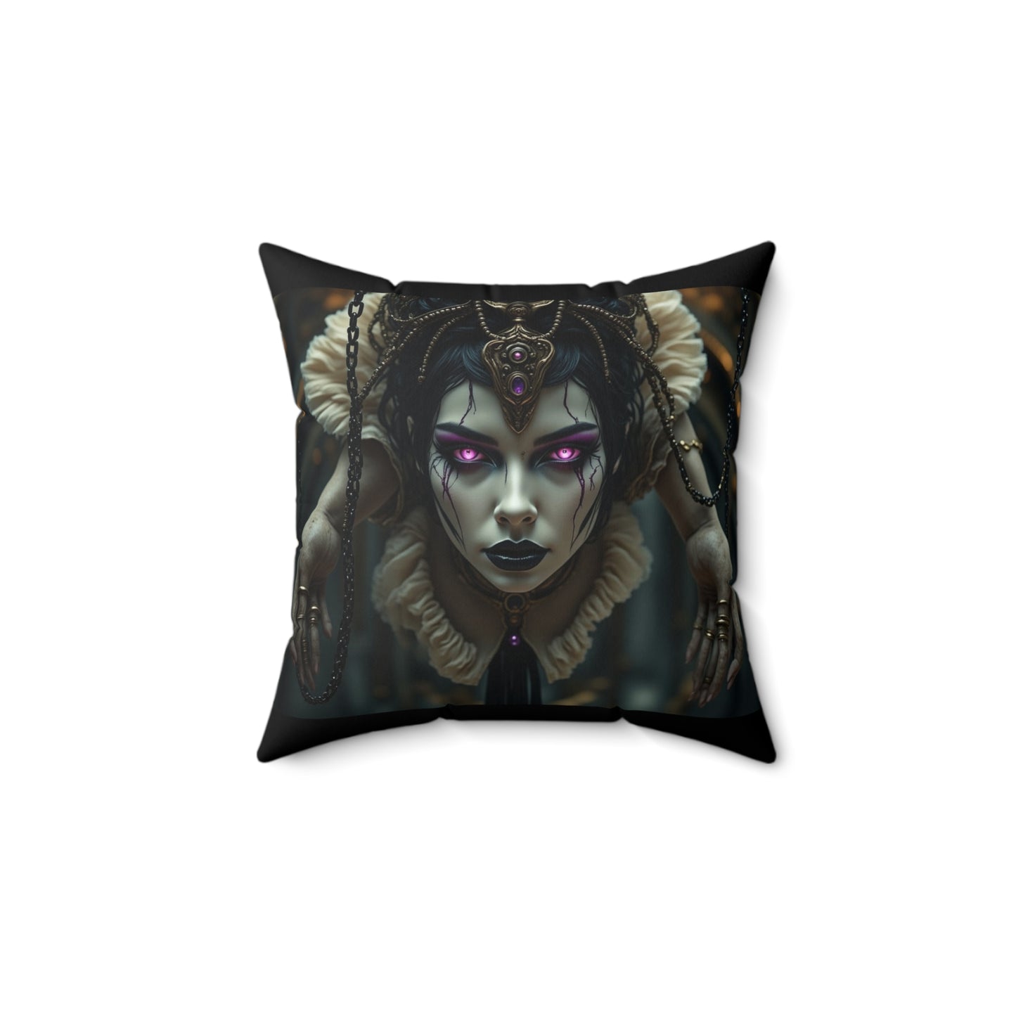 Mystical Velvet Square Pillow, Gothic Home Decor, Witchy Style, Unique Throw Pillow, Cozy Living Room Accent