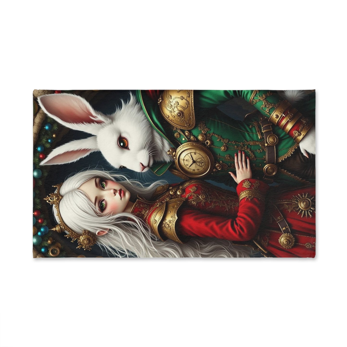 Fairytale-Themed Hand Towel, Alice in Wonderland Decor, Fantasy Kitchen Towel, Christmas Gift, Whimsical Bathroom Accessory