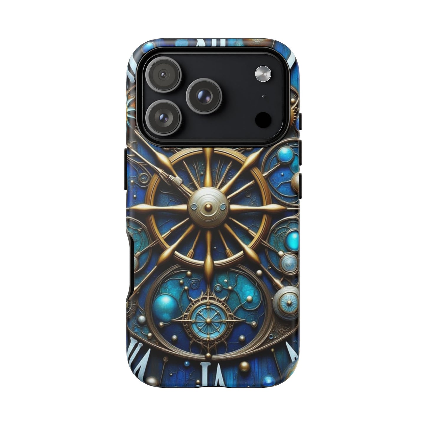 Stylish Phone Cases for Adventurers, Unique Phone Cover, Gift for Friends, Gold and Blue Steampunk Design, Tough Protective Case, Artistic [...]
