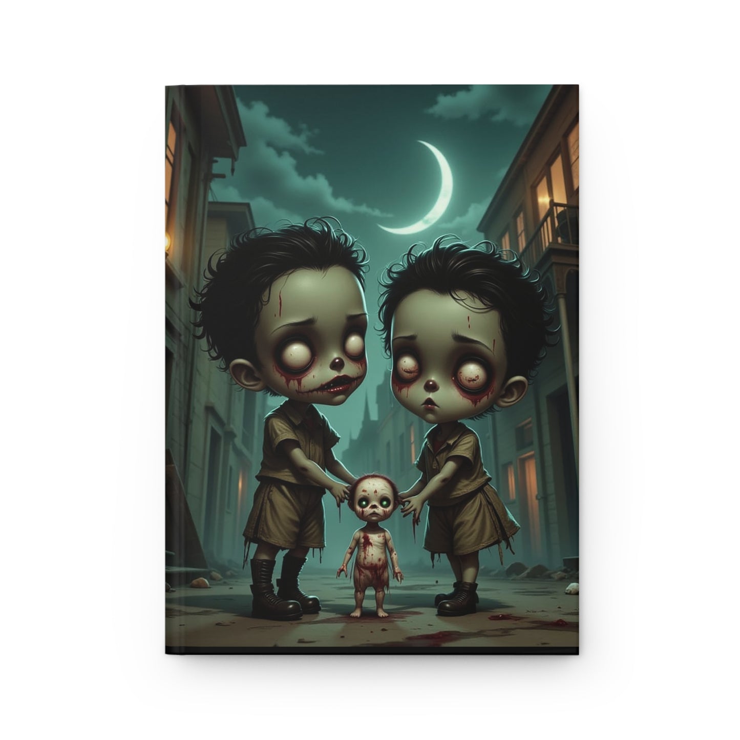 Zombie Kids, Spooky Art Hardcover Journal, Halloween Gift, Creative Writing Notebook, Unique Sketchbook, Horror Fan Journal, Artistic Planner