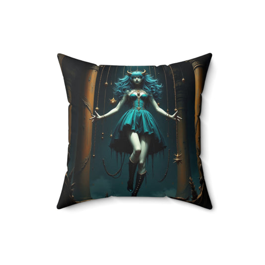 Enchanting Puppet Master Throw Pillow, Fantasy Home Decor, Art Pillows, Gifts for Dreamers, Unique Demonic Cushion for Occasions