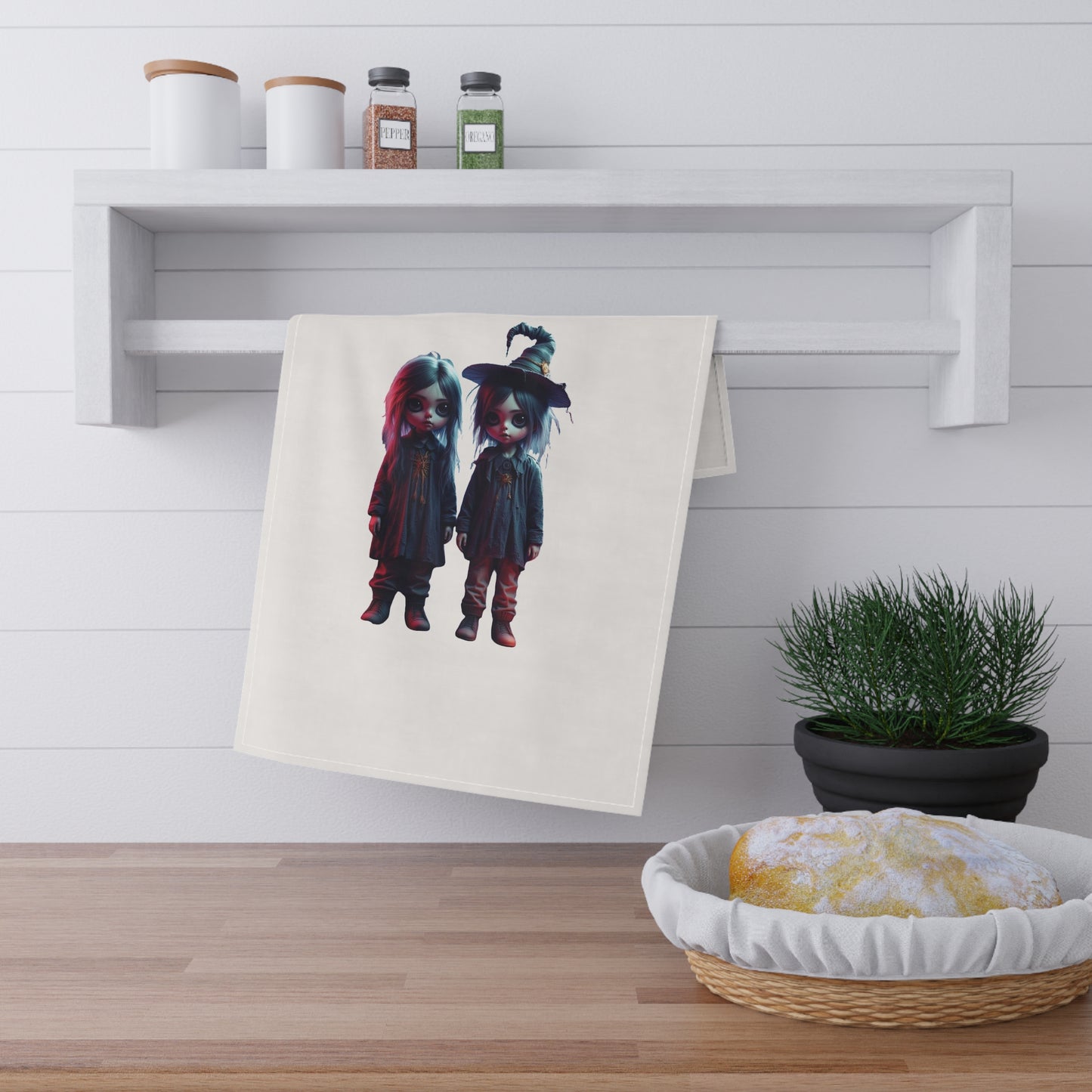 Tiny Terrors Maxie & Marlin, Tea Towels (cotton, poly), Zombie Kids