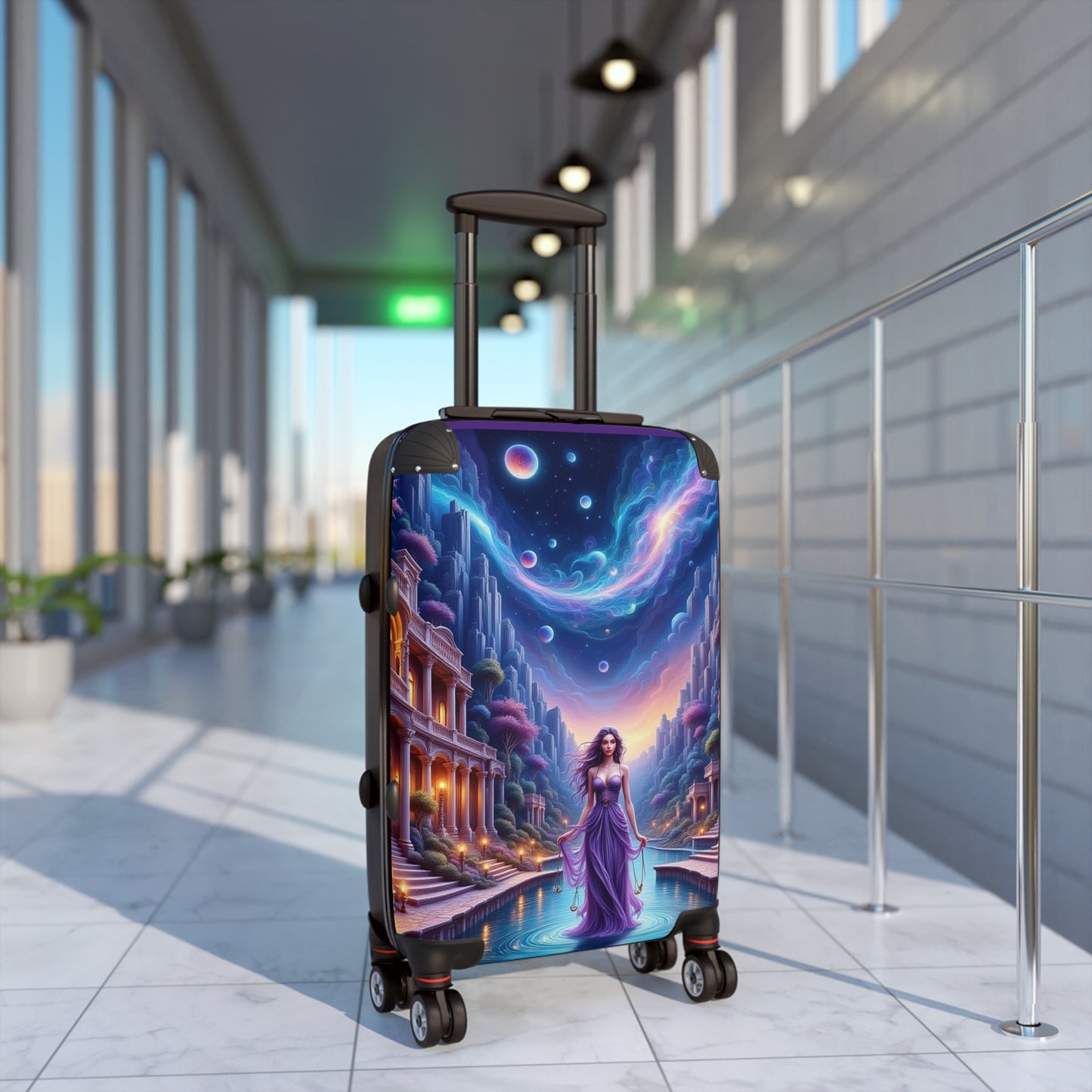 Astrology Signs Libra, Anime, Fantasy Travel Suitcase with Ethereal Design, Perfect for Adventurers, Dreamers, and Mystical Souls, Artful Luggage, Gift for Travelers