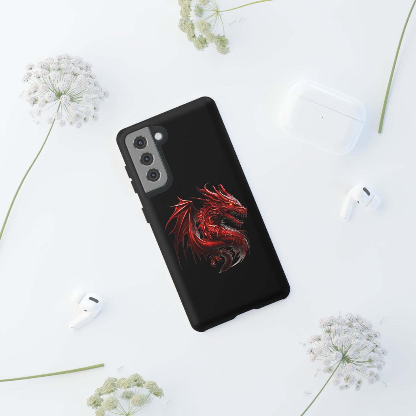 Red Dragon Phone Case, Fantasy Case, Tough Phone Cover, Gift for Gamers, Dragon Lover, Unique Mobile Accessory
