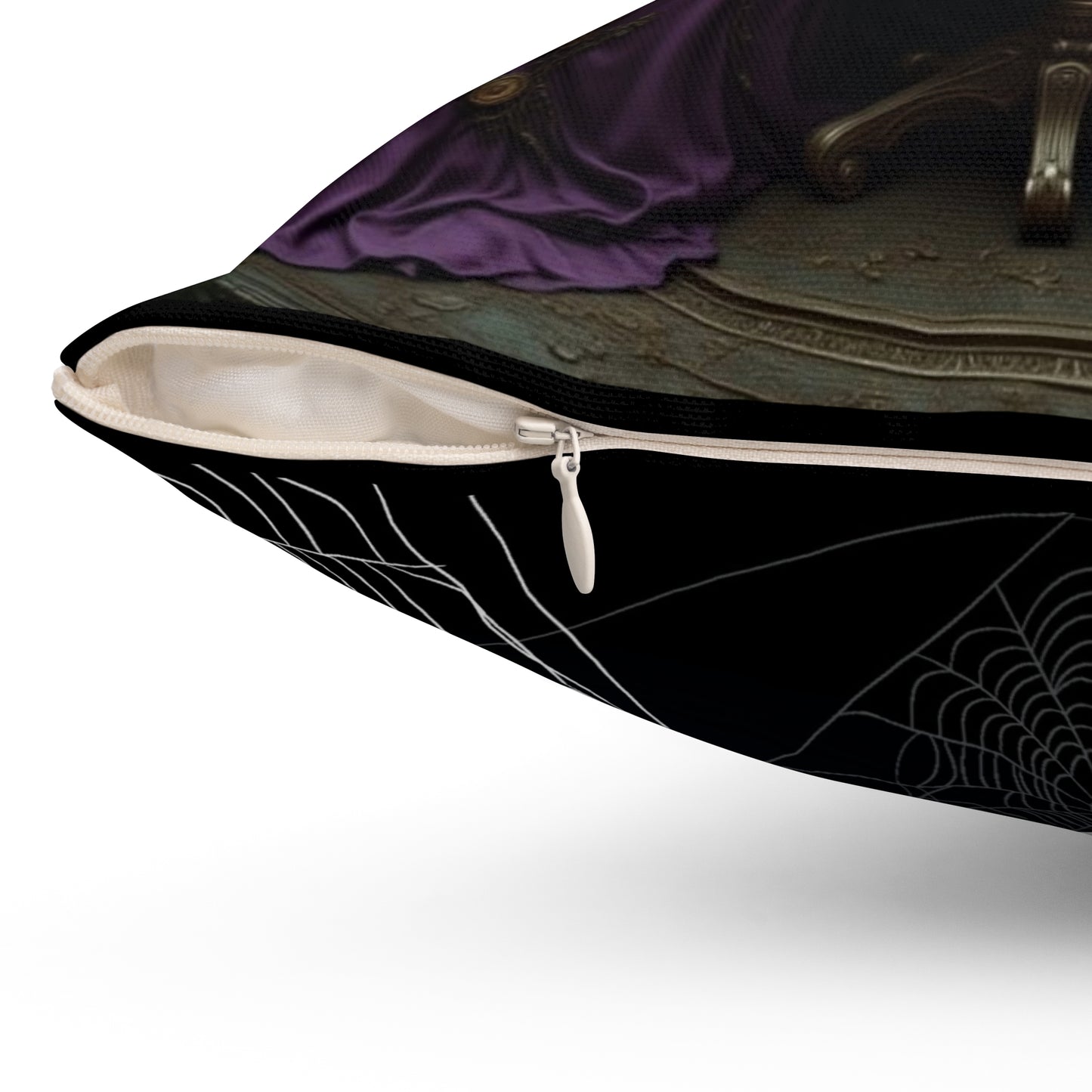 Halloween-Themed Spun Polyester Pillow, Witch Pillow, Spooky Decor, Gothic Home Accent, Witchcraft Decoration, Cozy Accent