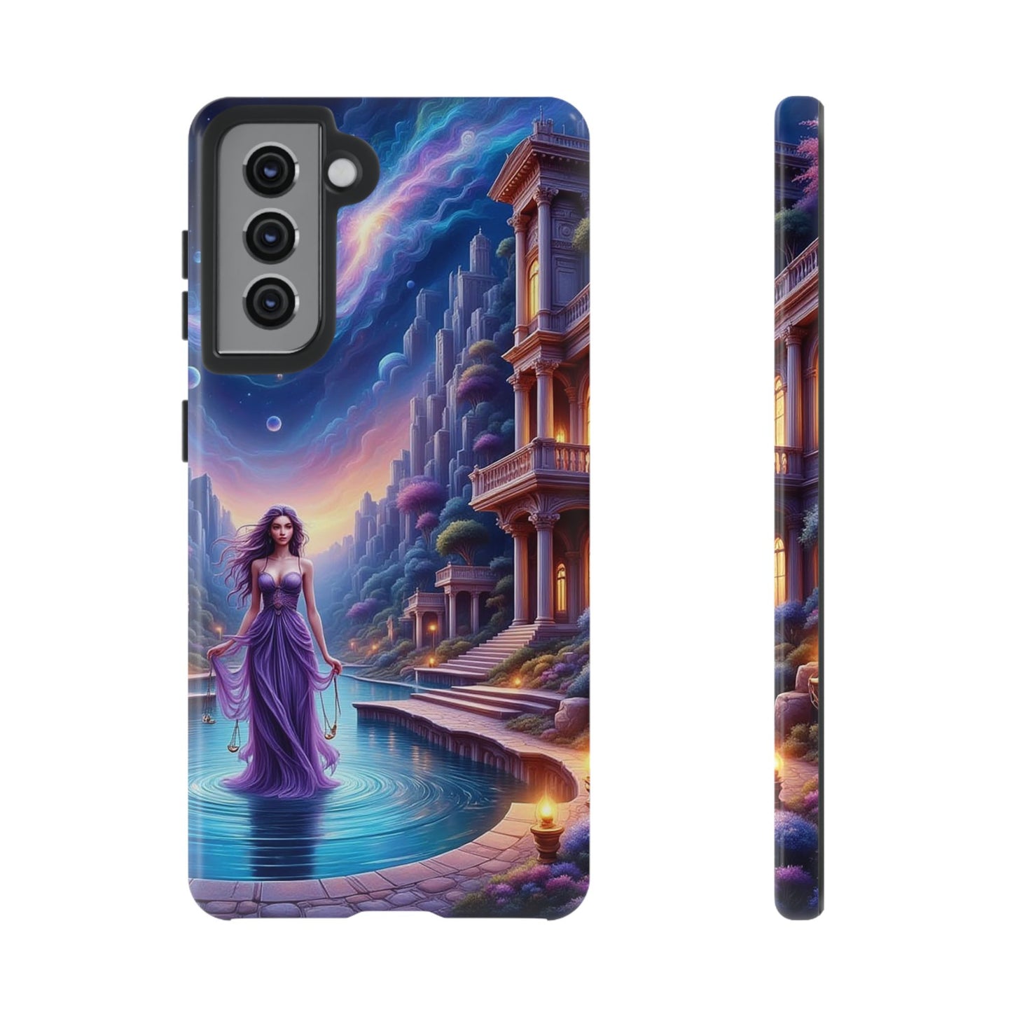 Celestial Fantasy Phone Case, Tough Case for Dreamers, Galaxy Design, Gift for Her, Magical Phone Accessory