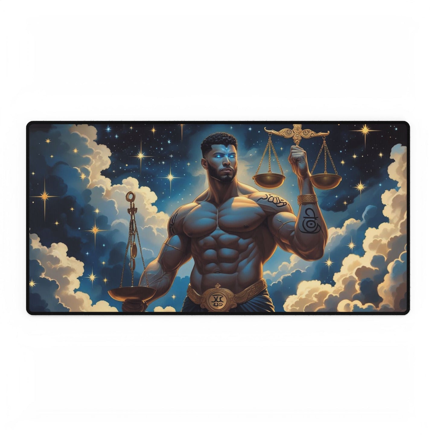 Celestial Justice Desk Mat | Astrological Decor, Gamer Accessories, Office Gift, Unique Workstation Decor, Home Office Essentials
