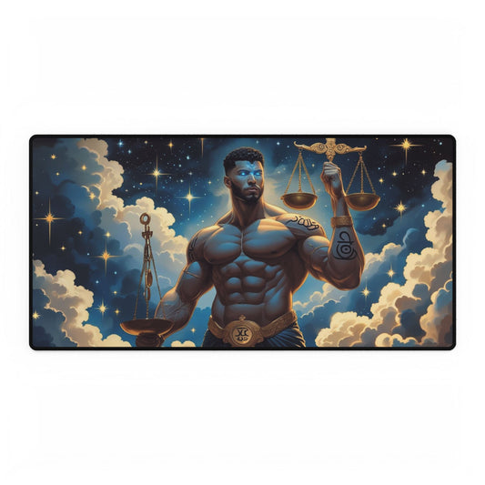 Celestial Justice Desk Mat | Astrological Decor, Gamer Accessories, Office Gift, Unique Workstation Decor, Home Office Essentials