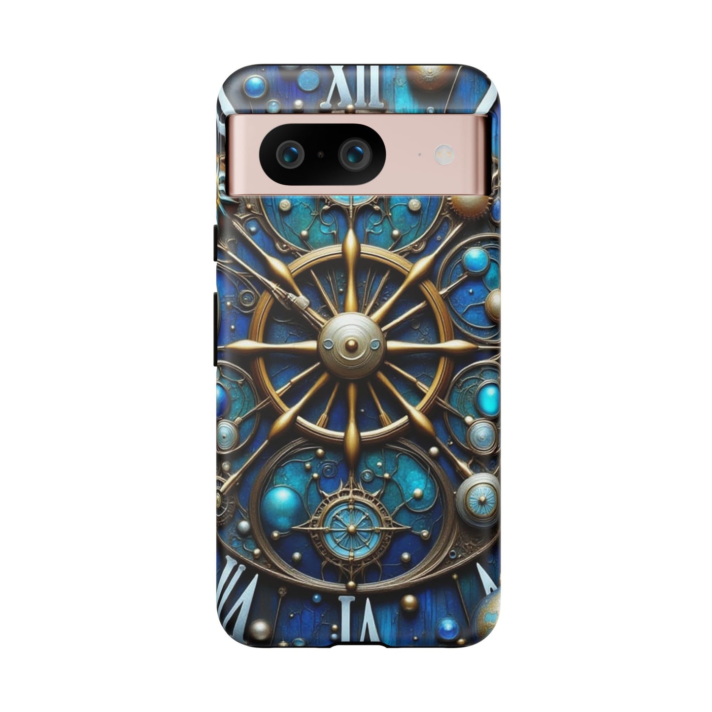 Stylish Phone Cases for Adventurers, Unique Phone Cover, Gift for Friends, Gold and Blue Steampunk Design, Tough Protective Case, Artistic [...]