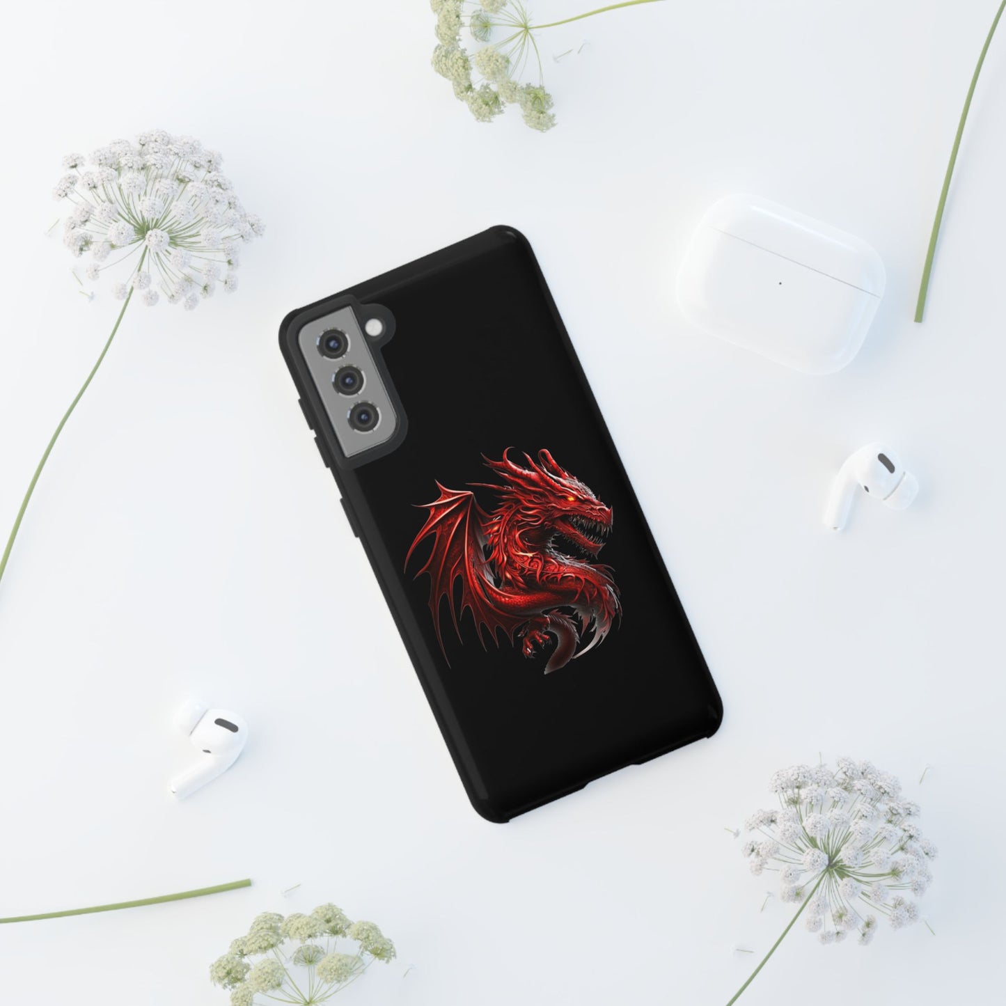 Red Dragon Phone Case, Fantasy Case, Tough Phone Cover, Gift for Gamers, Dragon Lover, Unique Mobile Accessory