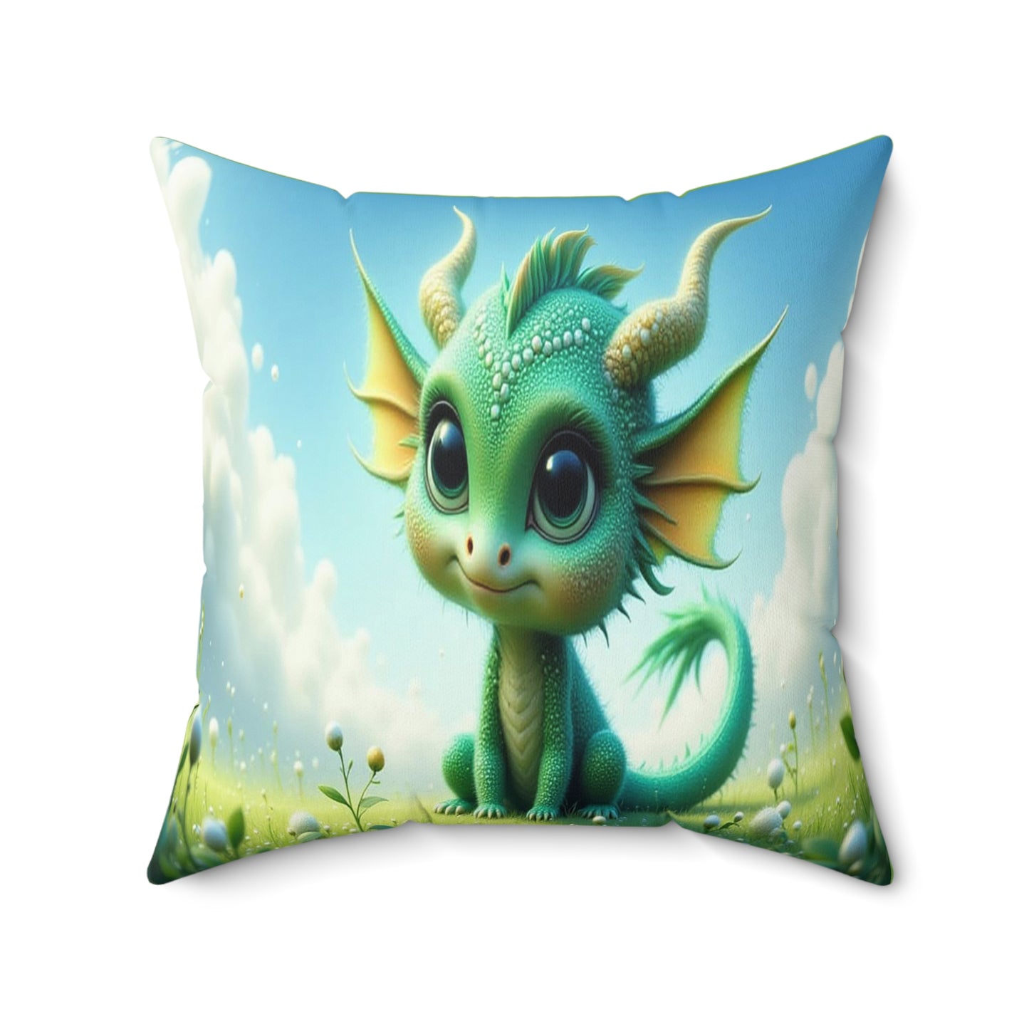 Adorable Dragon Decorative Pillow, Kids Room Decor, Fantasy Home Accent, Gift for Dragon Lovers, Cute Throw Cushion