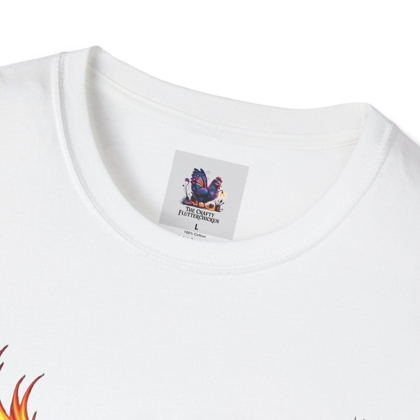 Colorful Phoenix Art Unisex Softstyle T-Shirt, Colorful Tee, Nature-Inspired Apparel, Cute Graphic Shirt