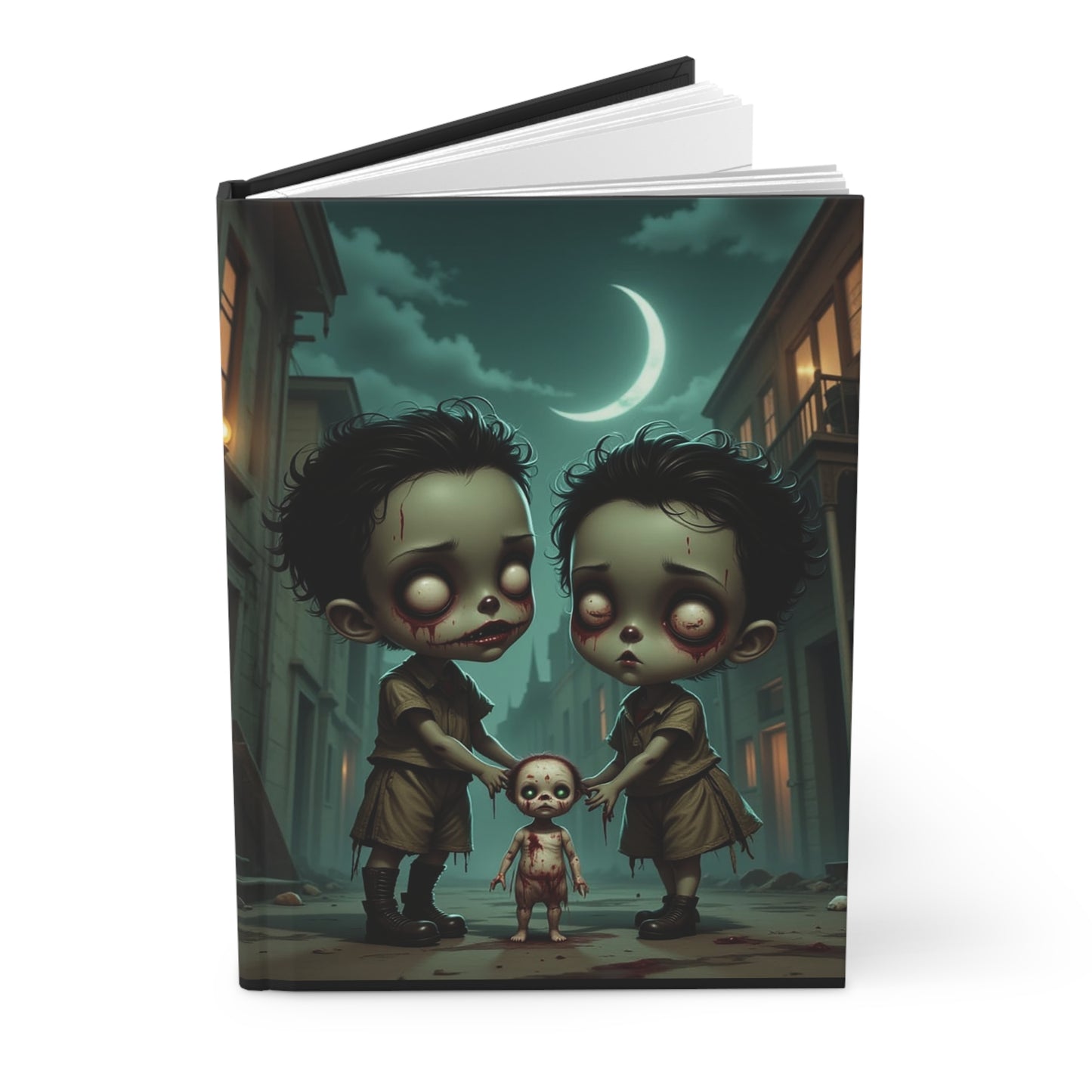 Zombie Kids, Spooky Art Hardcover Journal, Halloween Gift, Creative Writing Notebook, Unique Sketchbook, Horror Fan Journal, Artistic Planner