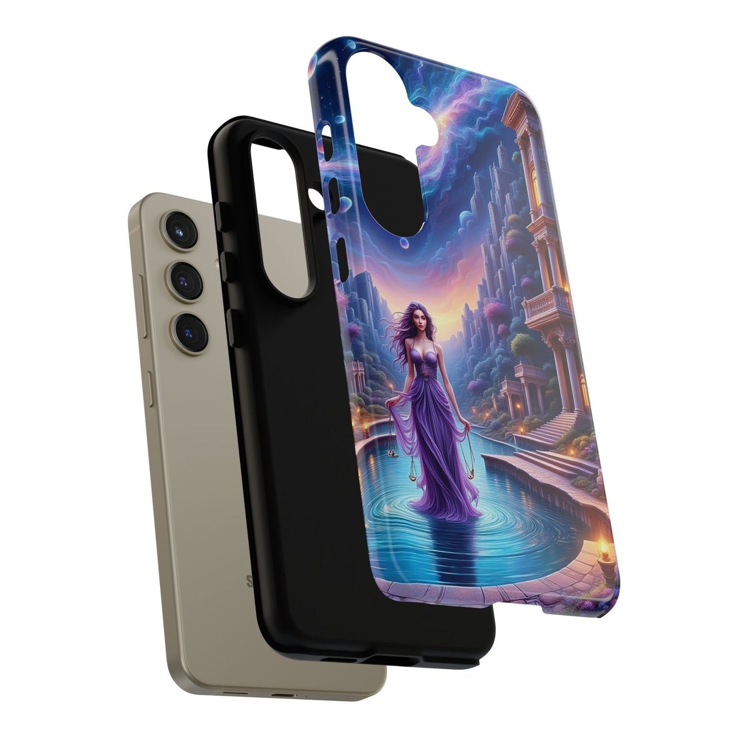 Celestial Fantasy Phone Case, Tough Case for Dreamers, Galaxy Design, Gift for Her, Magical Phone Accessory