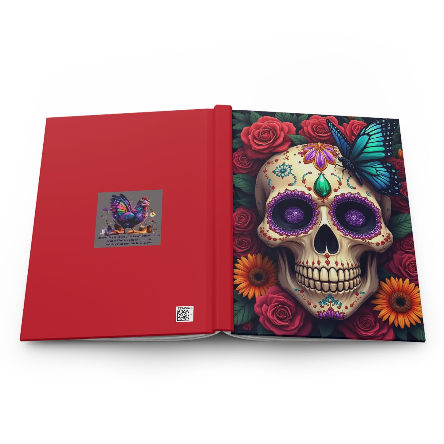 Colorful Sugar Skull and Butterfly Journal | Artistic Hardcover Notebook for Daily Reflection, Gift for Artists, Perfect for Sketching, [...]