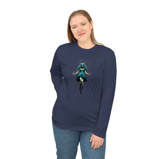 Vibrant Graphic Performance Long Sleeve Shirt - Demon Girl, Casual Wear, Gift, Birthday, Fitness Enthusiasts, Unique Design