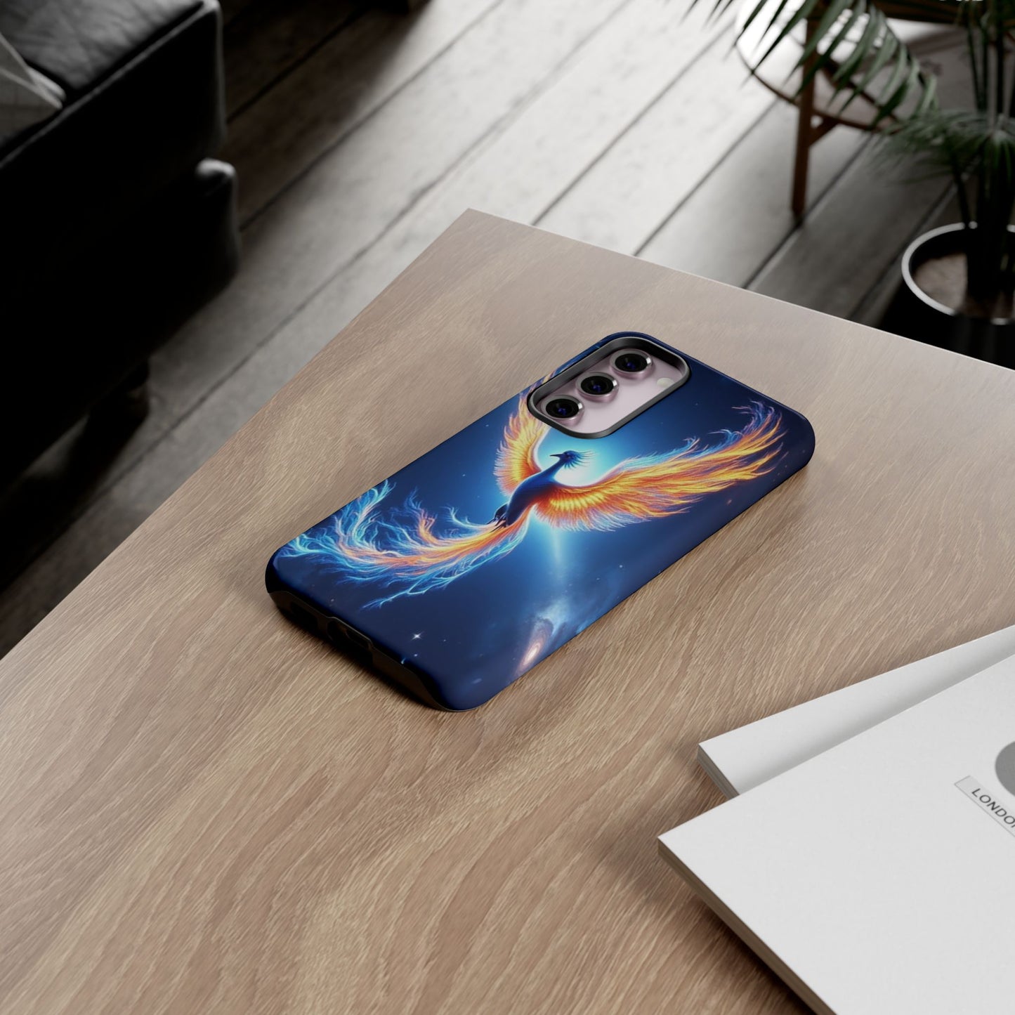 Phoenix Tough Case, Blue Bird Phone Case, Fantasy Designs, Space theme
