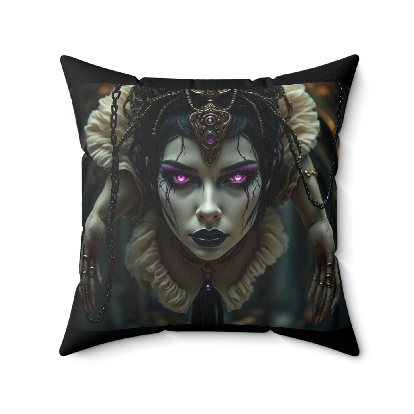 Mystical Velvet Square Pillow, Gothic Home Decor, Witchy Style, Unique Throw Pillow, Cozy Living Room Accent