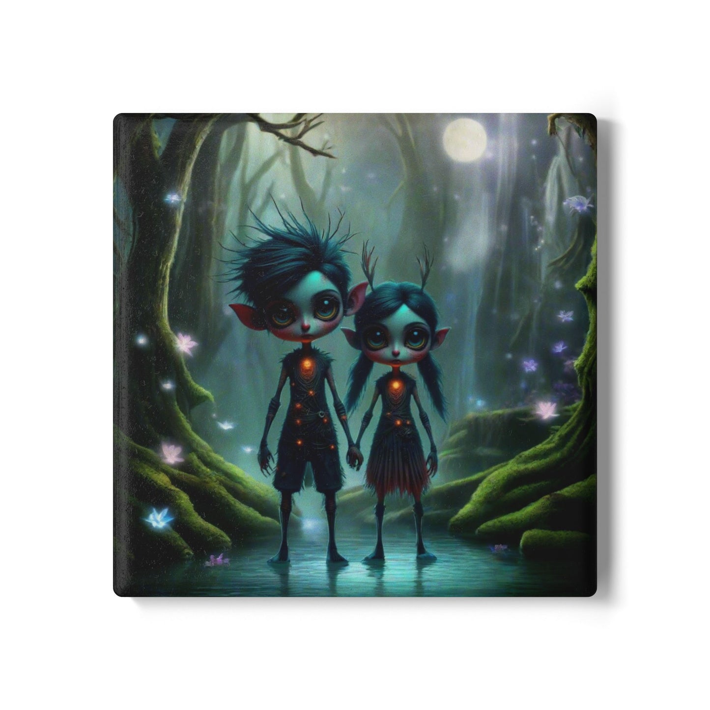 Ceramic Coaster, Tiny Terrors Pan & Pandora