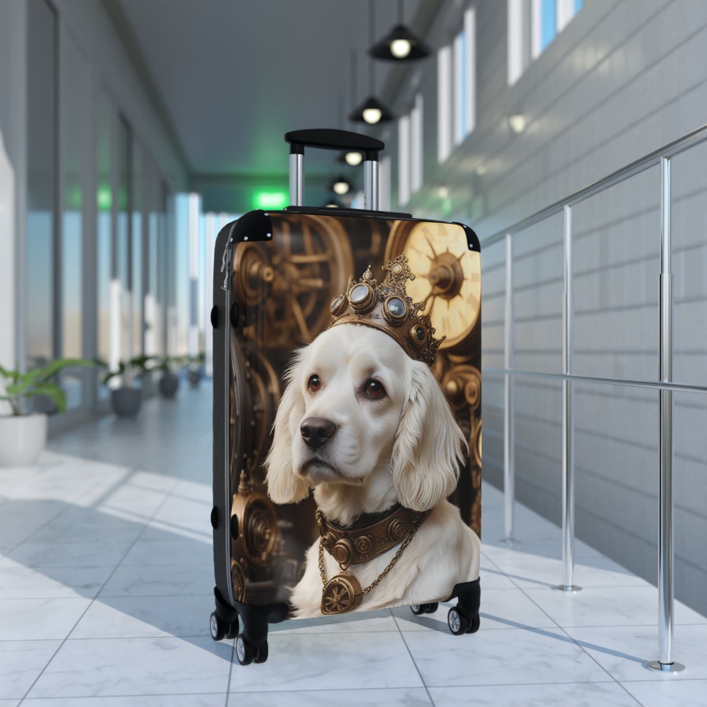 White Cocker Spaniel, Royal Pup Suitcase: Stylish Dog-Themed Luggage for Travelers, Pet Lovers, Travel Gift, Unique Pet Suitcase, Dog Lover Travel Gear