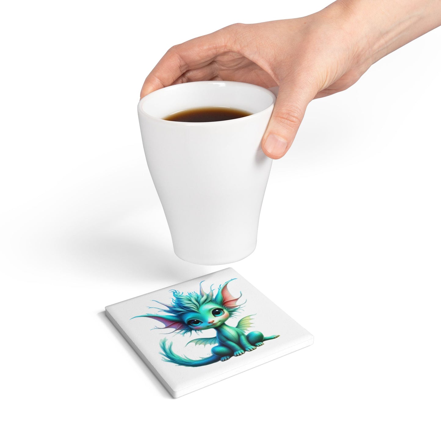 Ceramic Coaster, Baby Dragon Aletta, Unique Gifts, Cool Designs