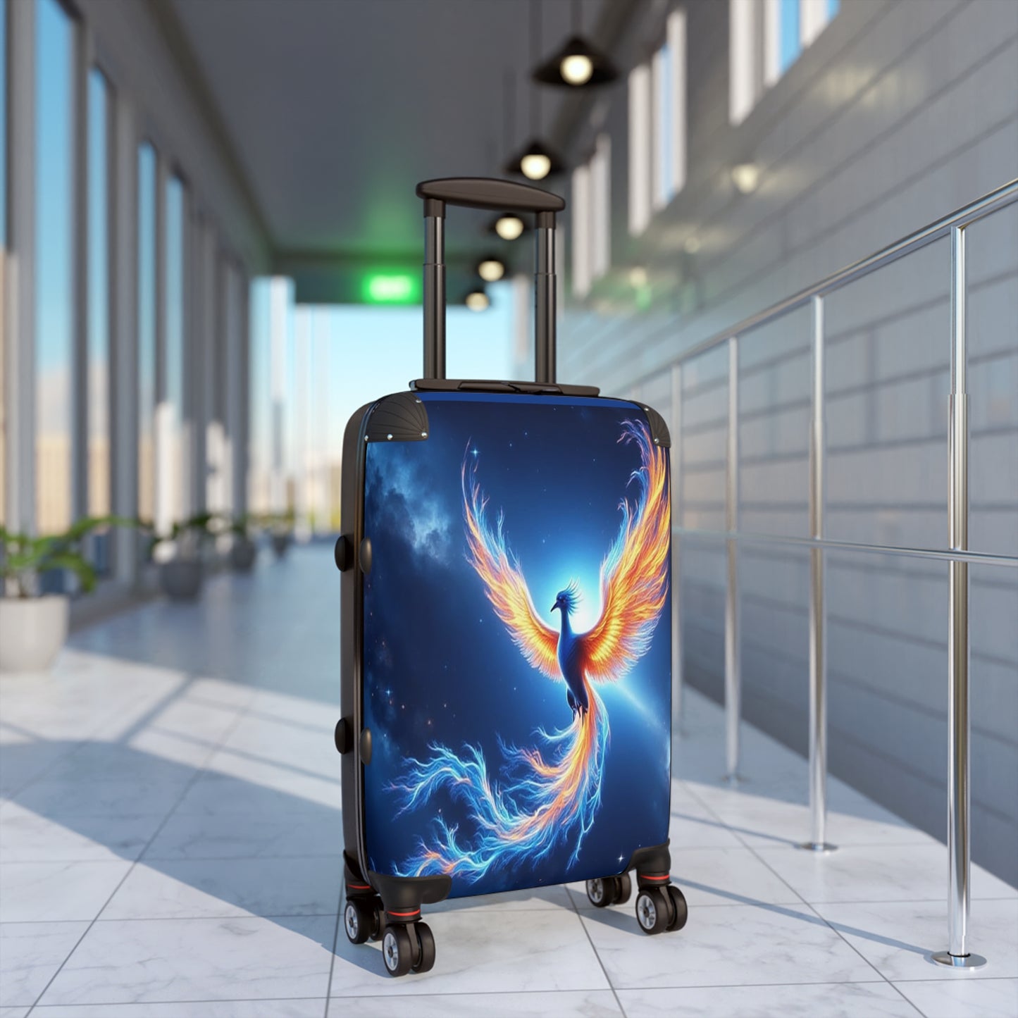 Celestial Phoenix Design Suitcase, Travel Luggage with Unique Art, Gift for Travelers, Stylish Carry-On, Carry-on Bag