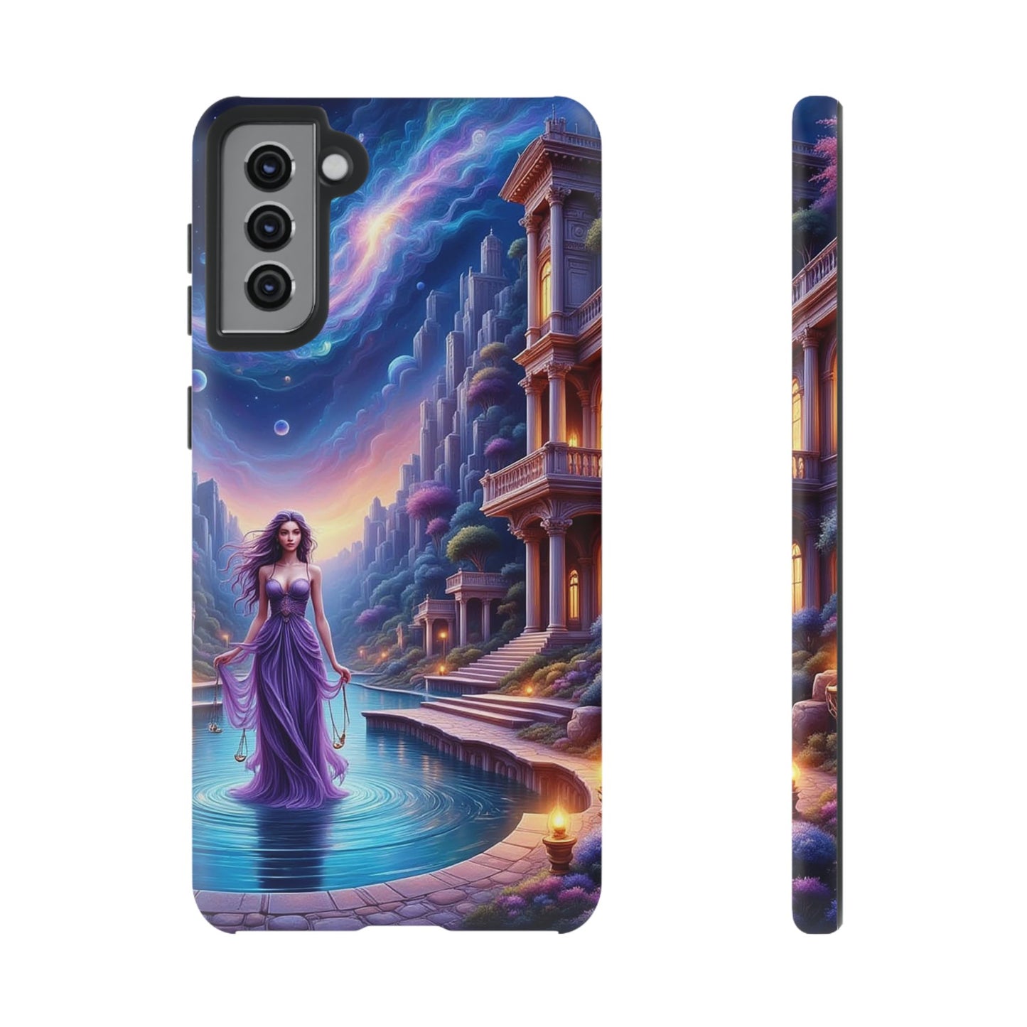 Celestial Fantasy Phone Case, Tough Case for Dreamers, Galaxy Design, Gift for Her, Magical Phone Accessory
