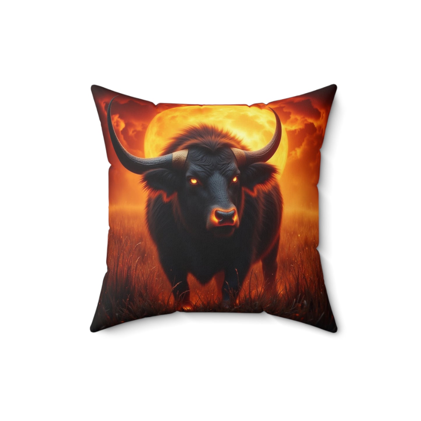 Bold Buffalo Art Pillow, Decorative Cushion for Living Room, Unique Ranch Decor, Gift for Nature Lovers, Home Accent