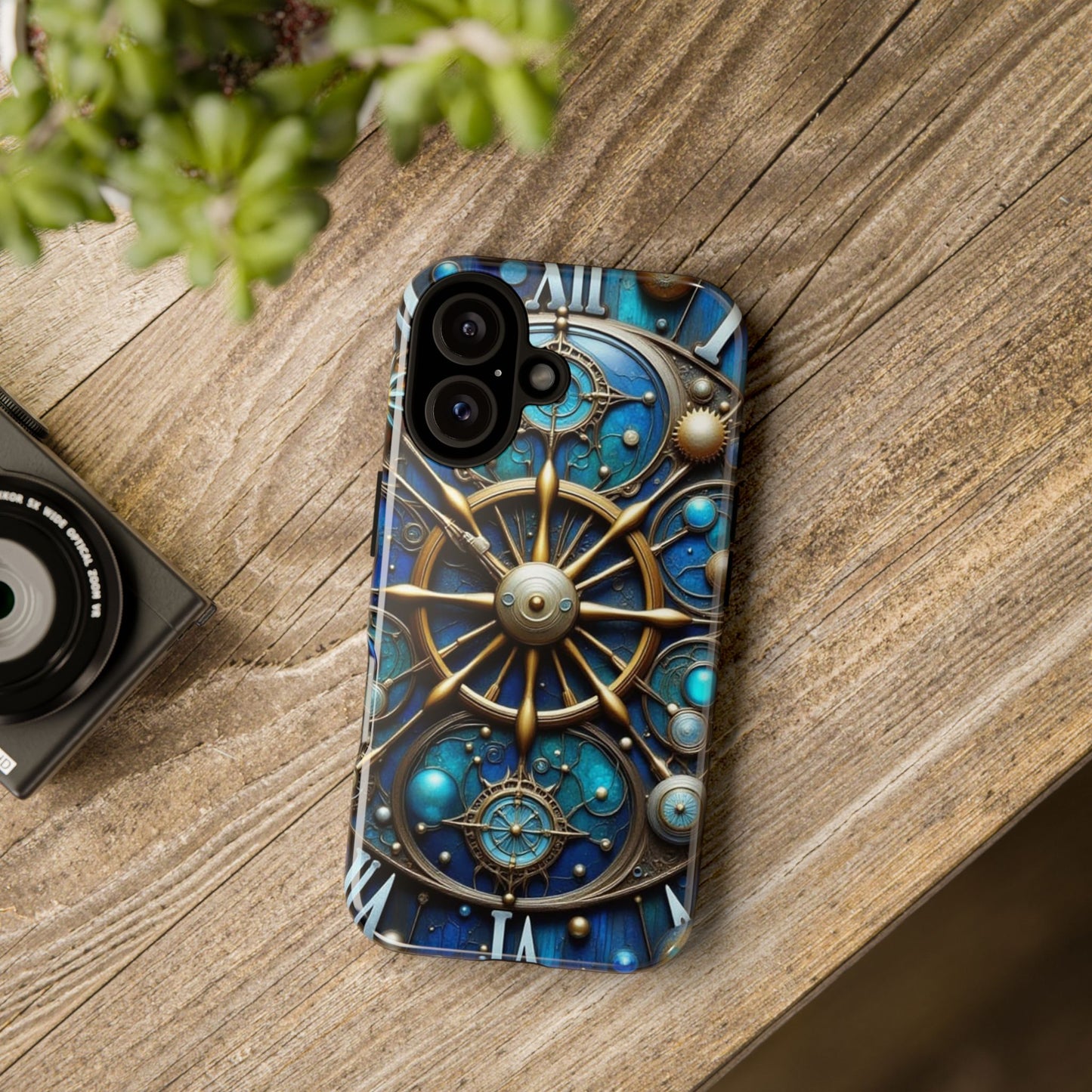 Stylish Phone Cases for Adventurers, Unique Phone Cover, Gift for Friends, Gold and Blue Steampunk Design, Tough Protective Case, Artistic [...]