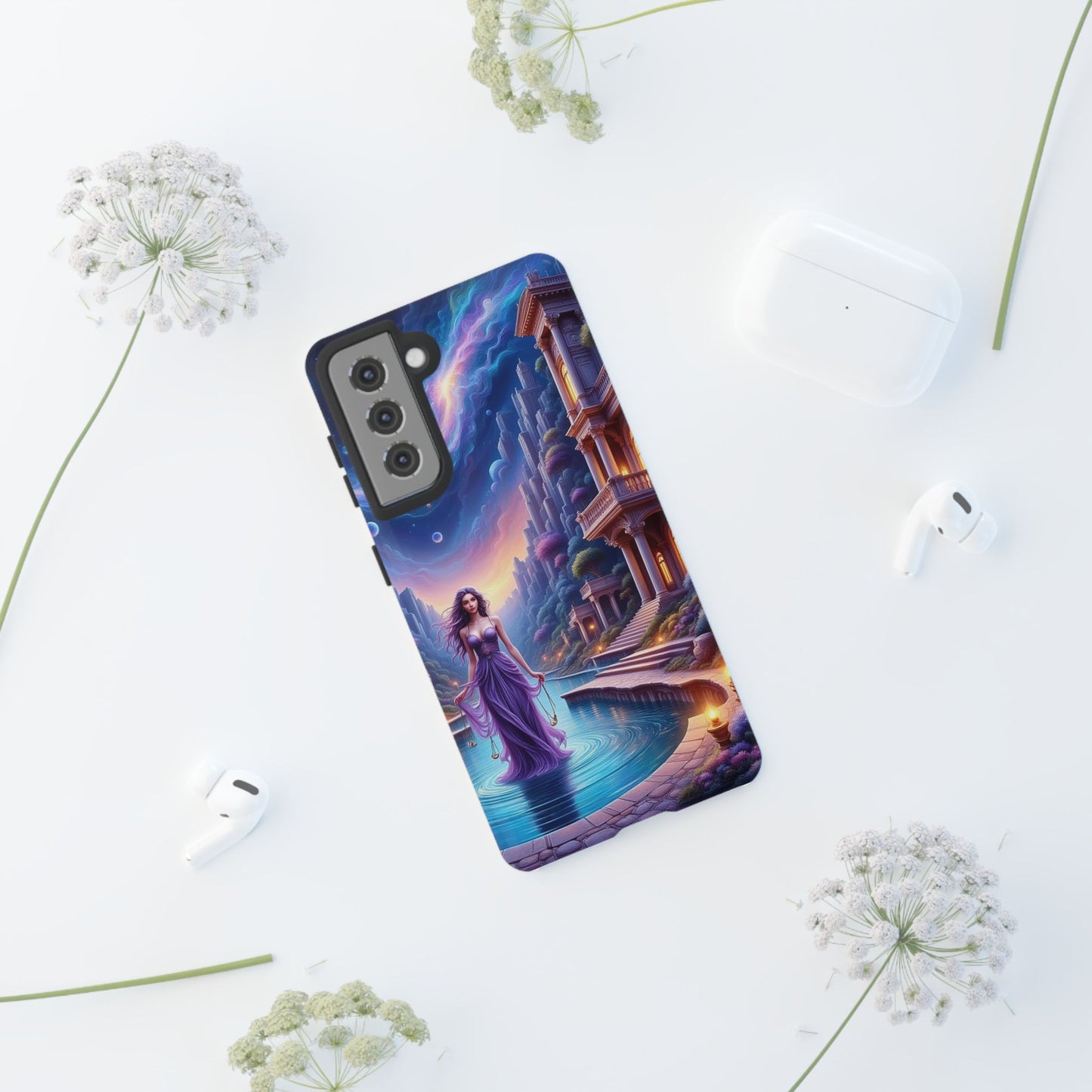 Celestial Fantasy Phone Case, Tough Case for Dreamers, Galaxy Design, Gift for Her, Magical Phone Accessory