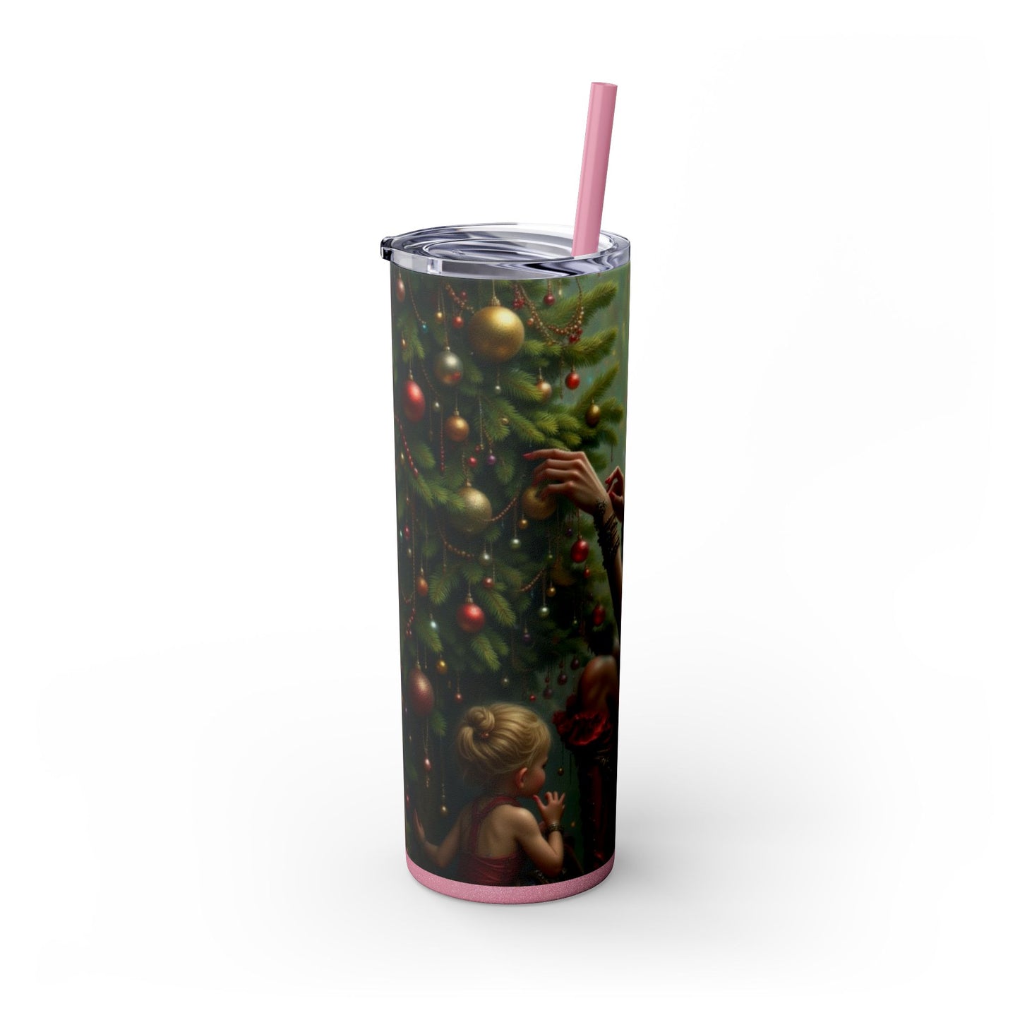 Festive Skinny Tumbler with Straw, 20oz - Holiday Drinkware, Christmas Gift, Seasonal Decor, Eco-Friendly Beverage Container, Unique [...]