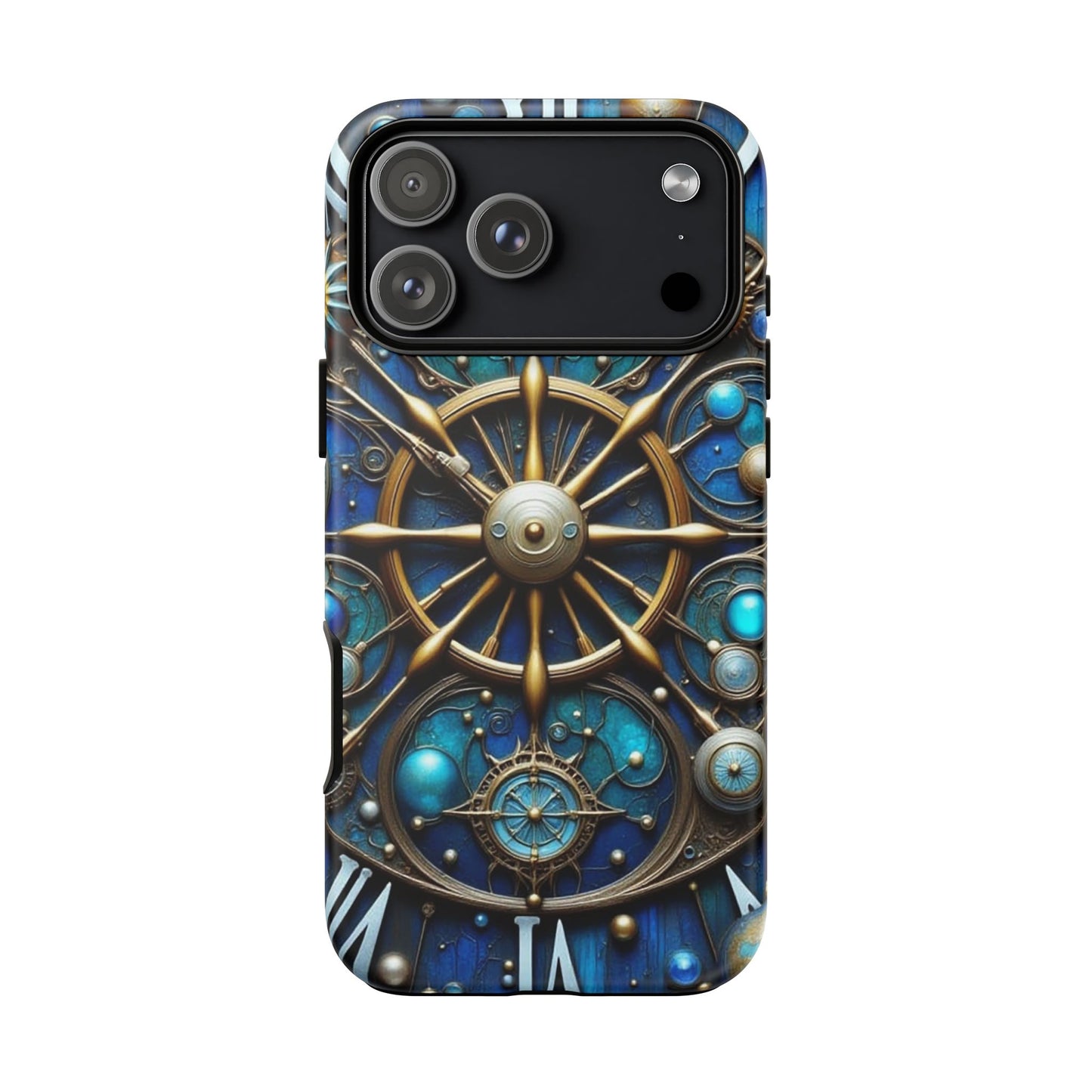 Stylish Phone Cases for Adventurers, Unique Phone Cover, Gift for Friends, Gold and Blue Steampunk Design, Tough Protective Case, Artistic [...]