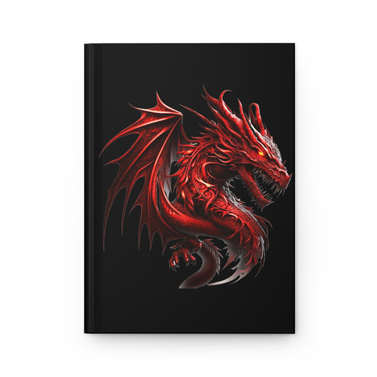 Fantasy-Themed Hardcover Journal for Creatives, Red Dragon, Artistic Writing, Gift for Artists, Notepad for Mystical Lovers