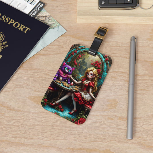Whimsical Luggage Tag - Enchanting Travel Accessory, Unique Gift for Travelers, Alice in Wonderland Inspired, Personalized Luggage [...]