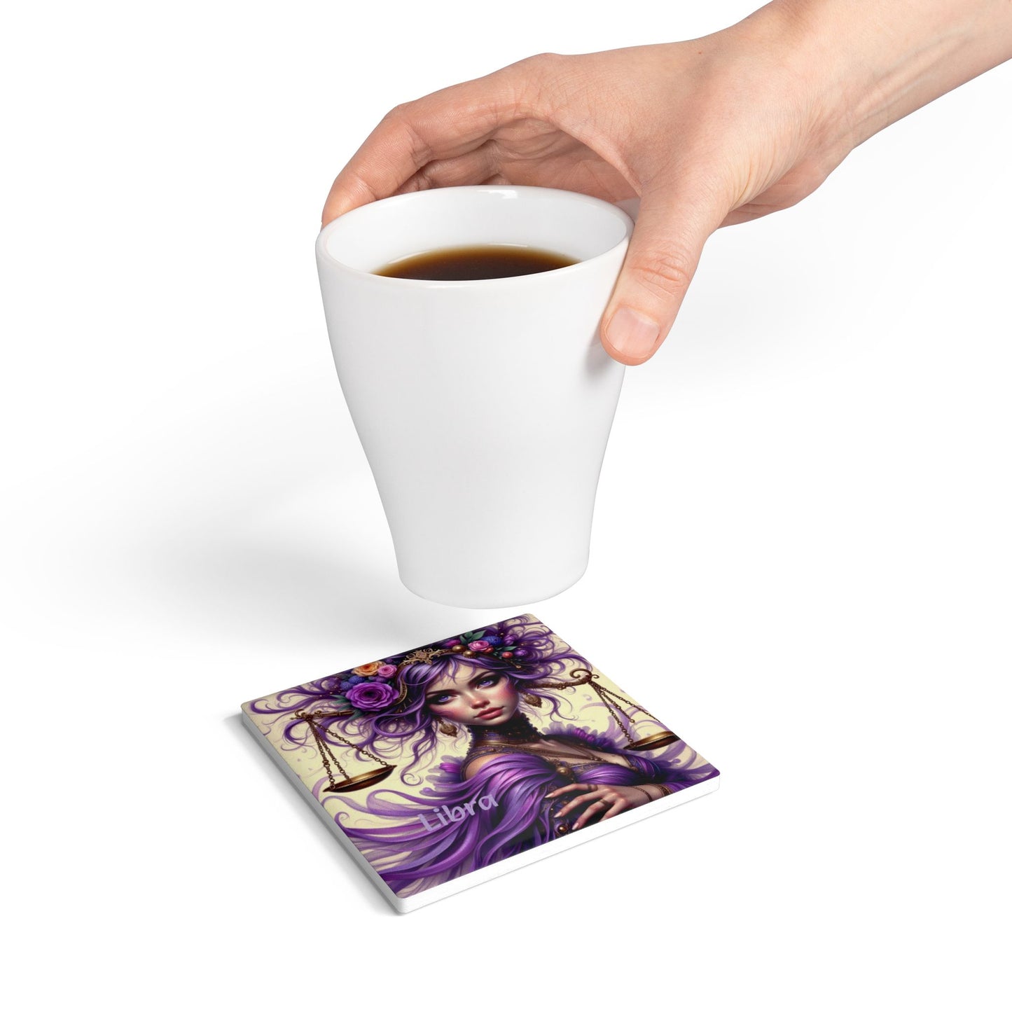 Ceramic Coaster, Zodiac Libra, Astrology, Signs, Unique Designs