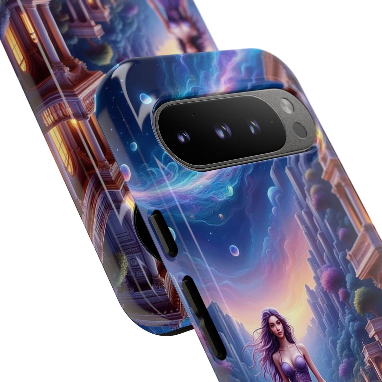 Celestial Fantasy Phone Case, Tough Case for Dreamers, Galaxy Design, Gift for Her, Magical Phone Accessory