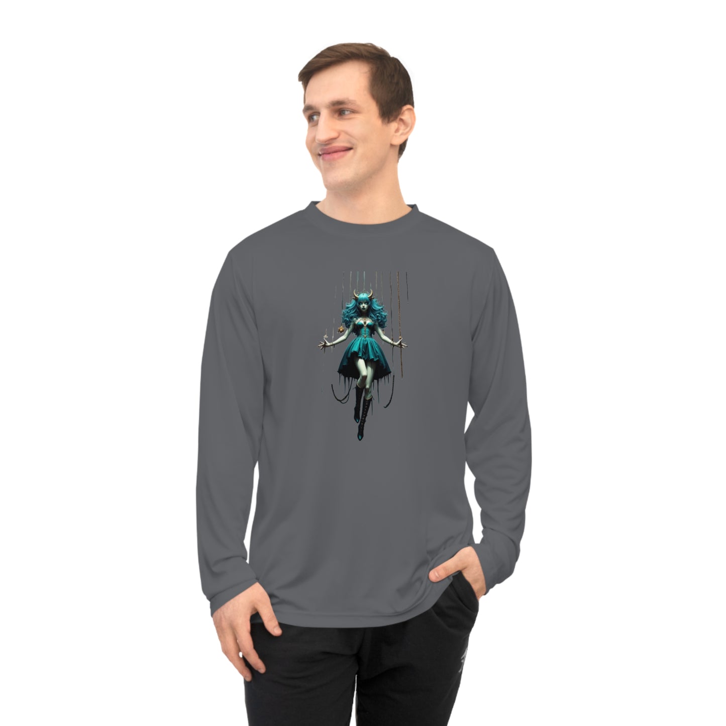 Vibrant Graphic Performance Long Sleeve Shirt - Demon Girl, Casual Wear, Gift, Birthday, Fitness Enthusiasts, Unique Design