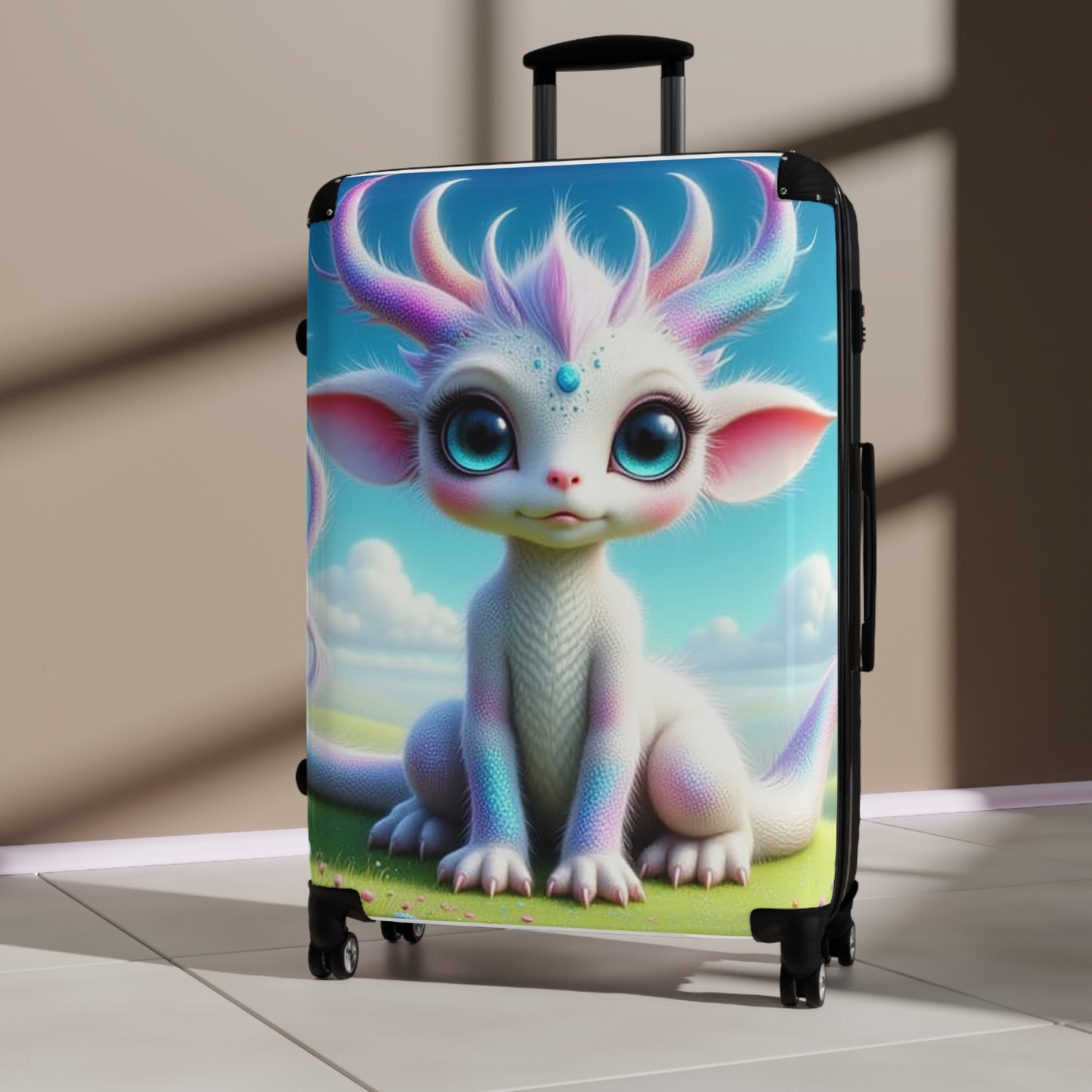 Min Baby Dragon, Whimsical Character Suitcase - Kids Travel Luggage, Cute Carry-On, Unique Gift, Adventure Bag, Fun Family Travel, Baby Dragon Design