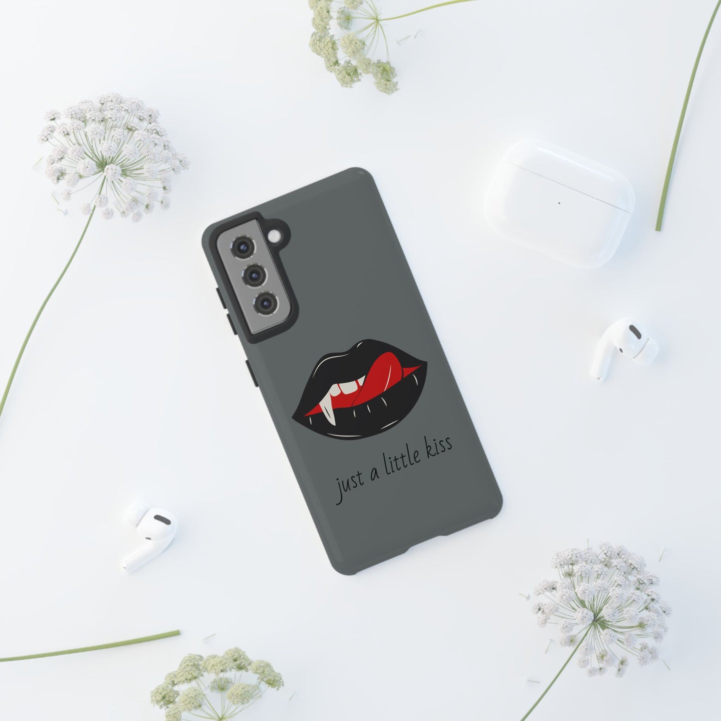 Vampire Lip Phone Case, Edgy Tech Accessories, Halloween Gifts, Goth Aesthetic, Quirky Cell Phone Cover