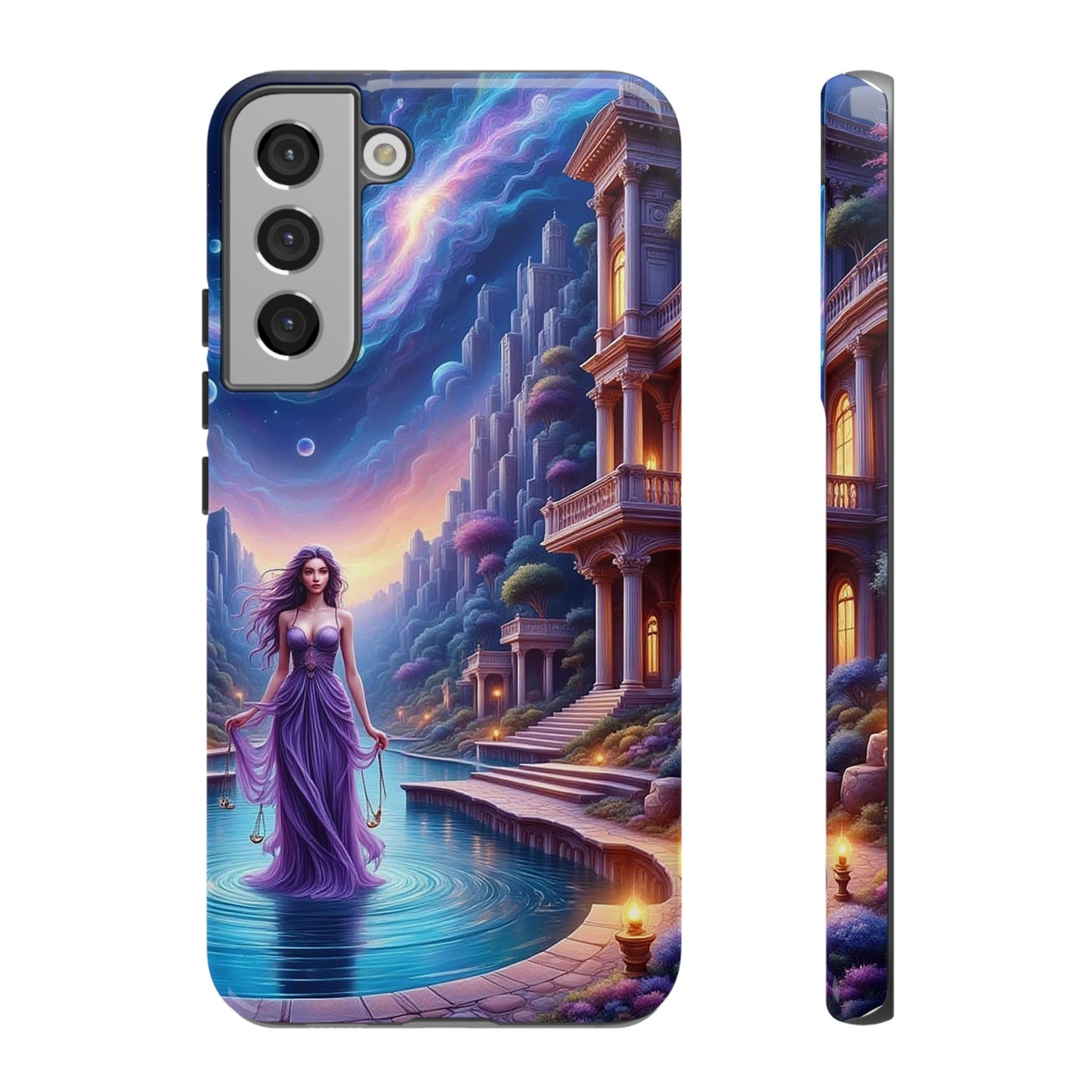 Celestial Fantasy Phone Case, Tough Case for Dreamers, Galaxy Design, Gift for Her, Magical Phone Accessory