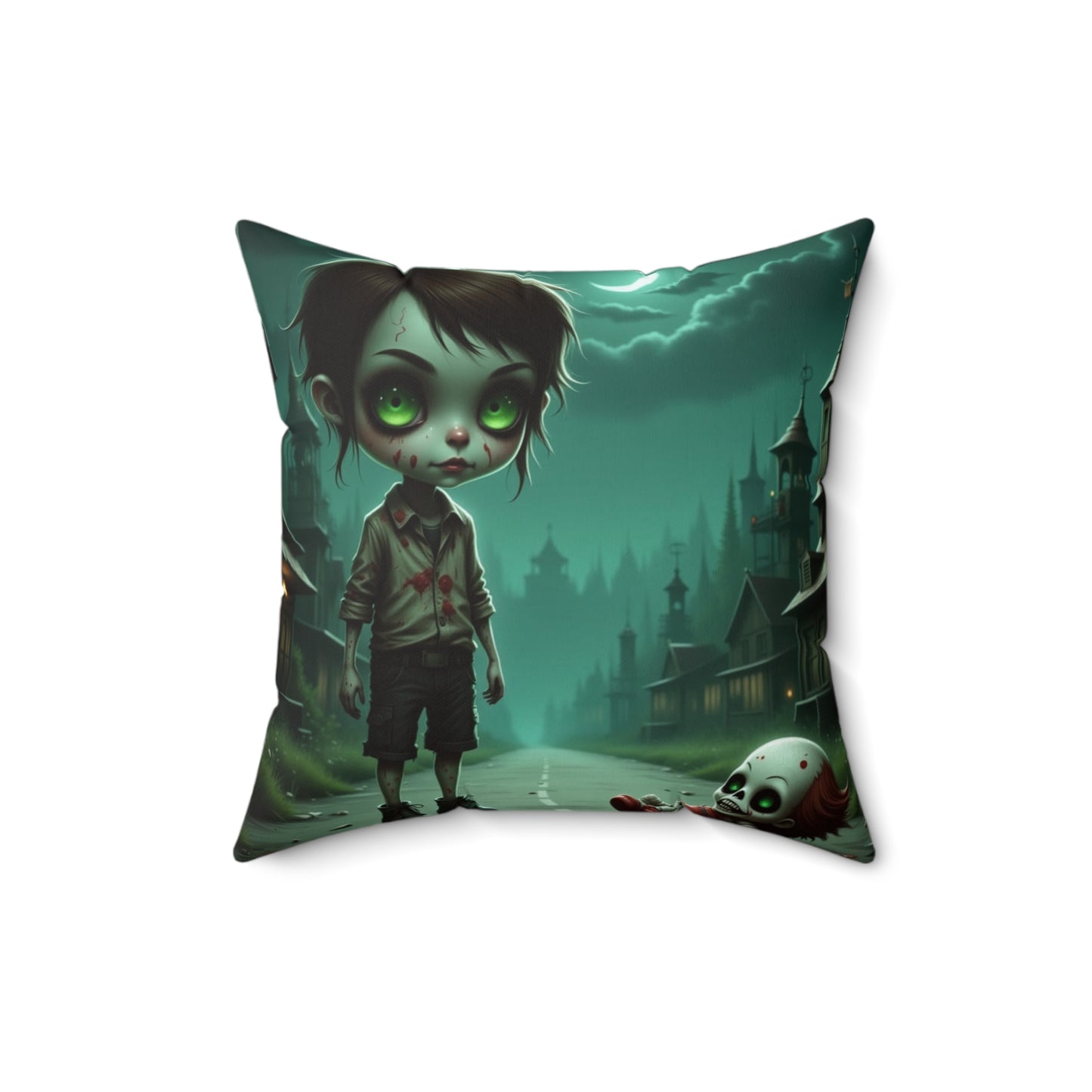 Gothic Horror Square Pillow, Spooky Home Decor, Halloween Accent Pillow, Creepy Throw Pillow, Unique Gift for Horror Fans