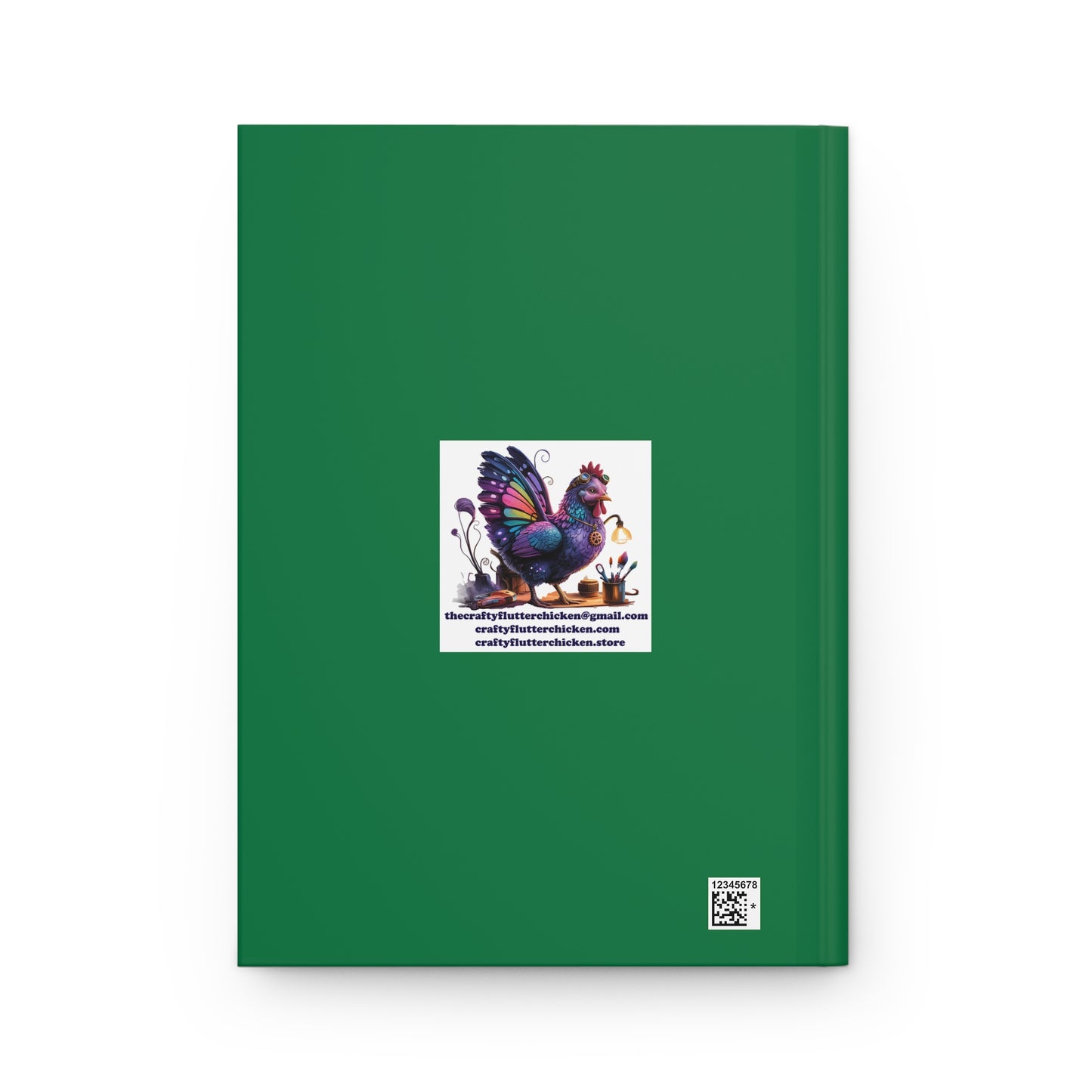 Whimsical Butterfly Green Hardcover Journal, Artistic Journal, Eco-Friendly Notebook, Nature Lover Gift, Creative Writing Journal, Flower Decor