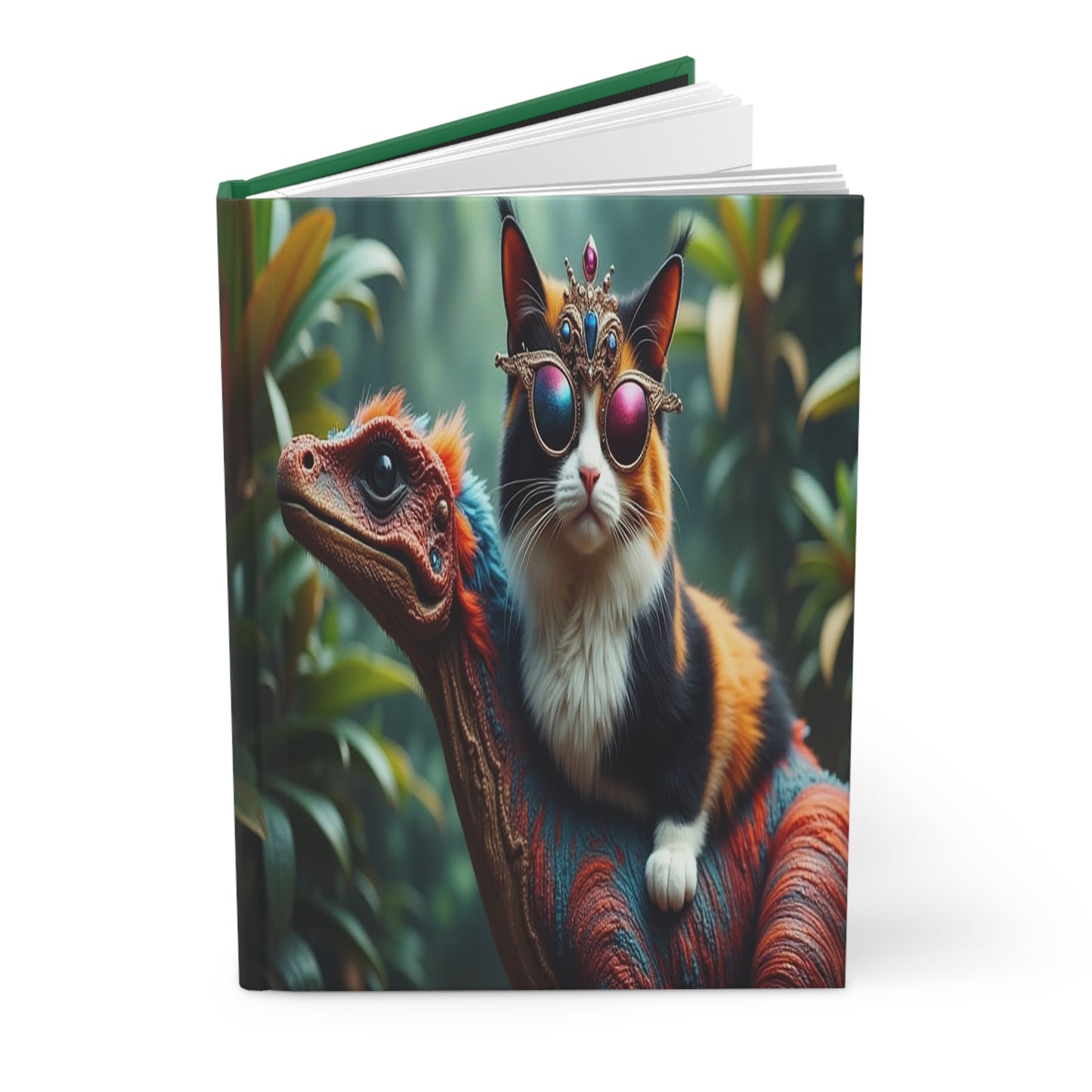 Steampunk Cat on Dinosaur Hardcover Journal | Dungeon Crawler Carl, Princess Doughnut