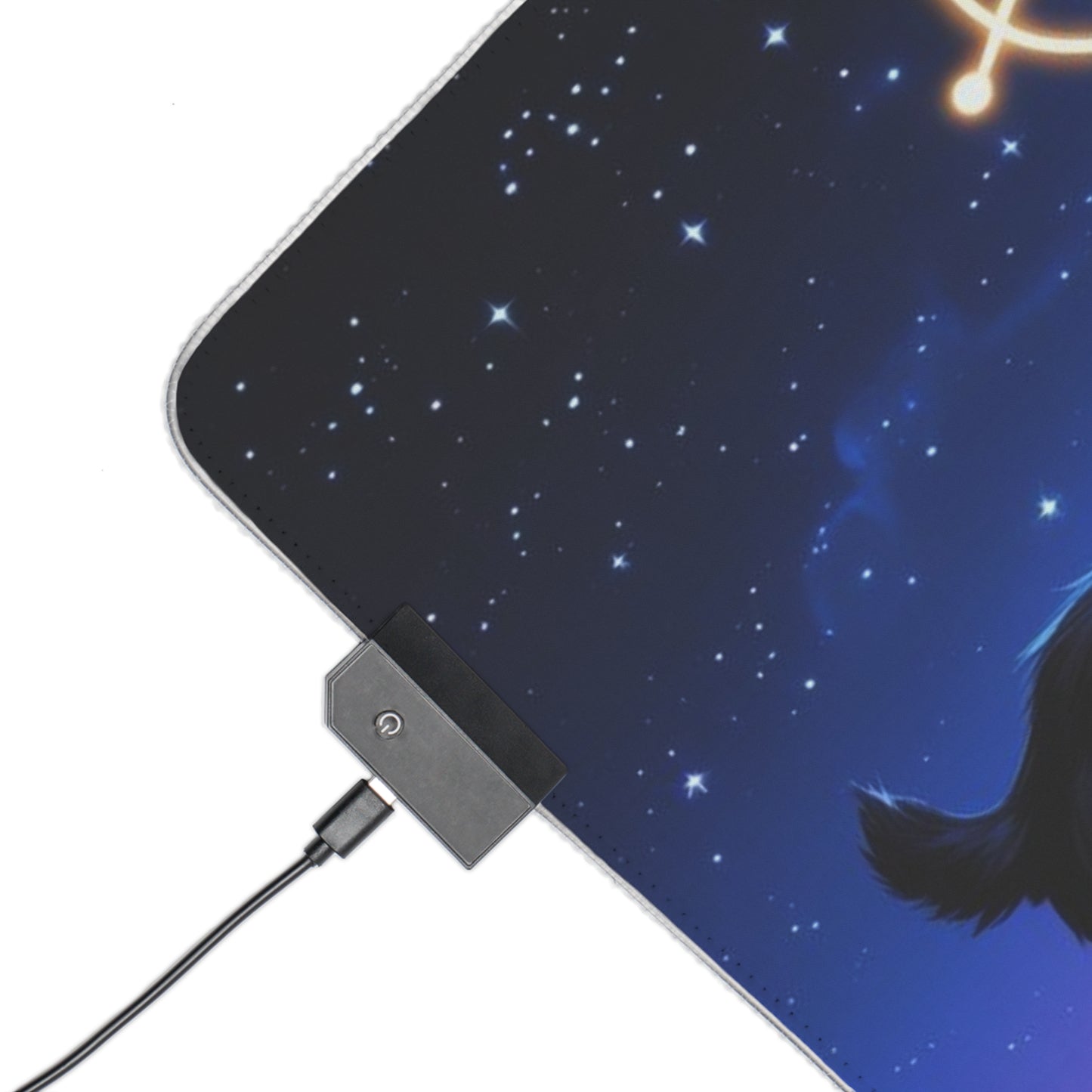 LED Gaming Mouse Pad with Mystic Design, Gamer Accessories, Desk Decor, Computer Gaming Gift, LED Illumination