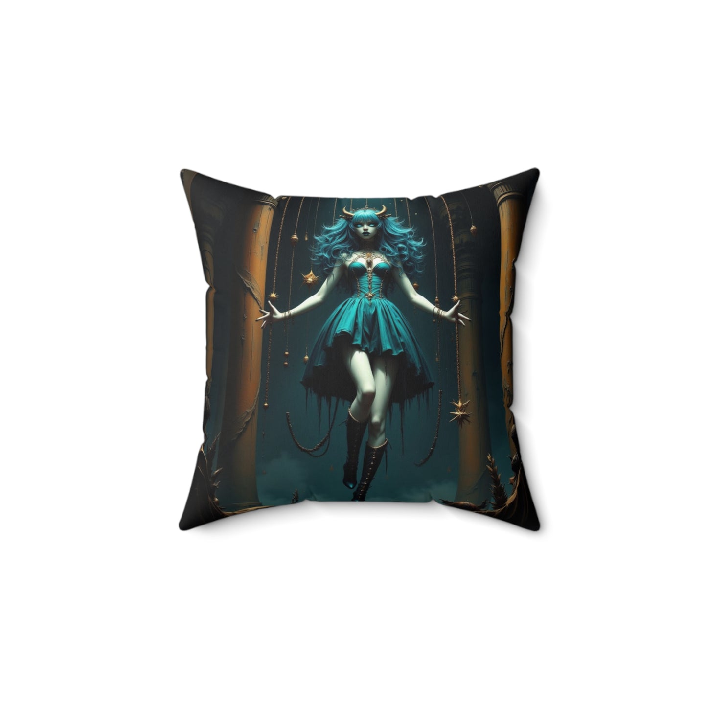 Enchanting Puppet Master Throw Pillow, Fantasy Home Decor, Art Pillows, Gifts for Dreamers, Unique Demonic Cushion for Occasions
