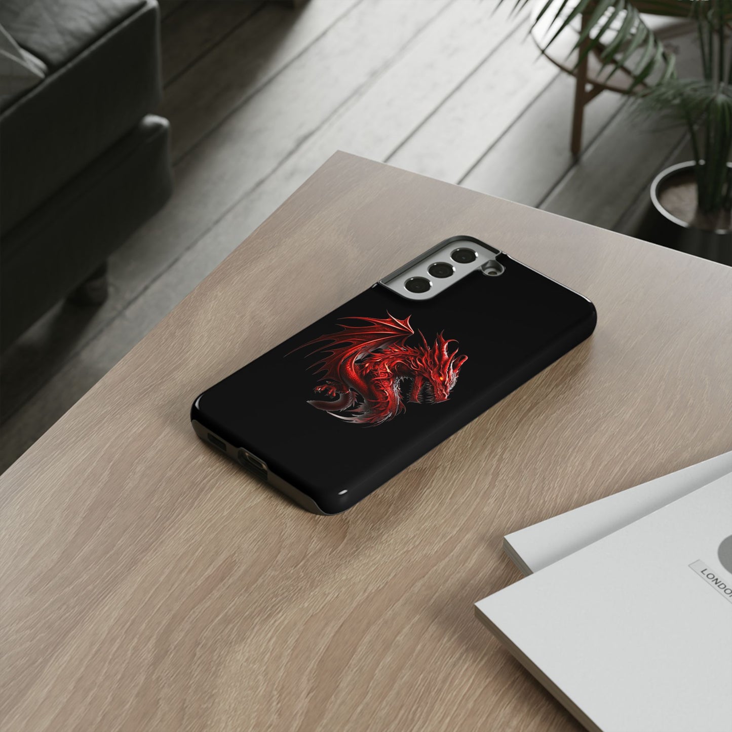 Red Dragon Phone Case, Fantasy Case, Tough Phone Cover, Gift for Gamers, Dragon Lover, Unique Mobile Accessory