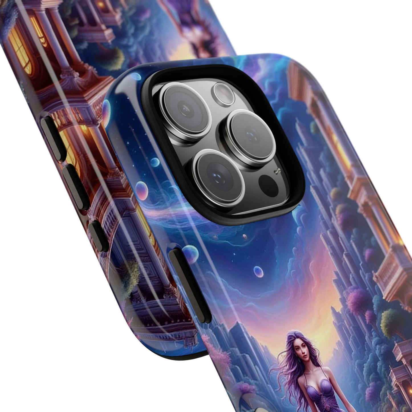 Celestial Fantasy Phone Case, Tough Case for Dreamers, Galaxy Design, Gift for Her, Magical Phone Accessory